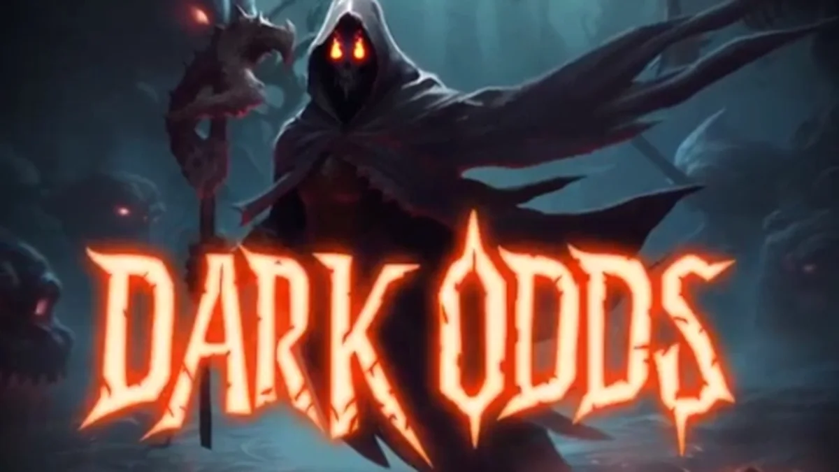 Interface do jogo de slot Dark Odds com temática de Halloween